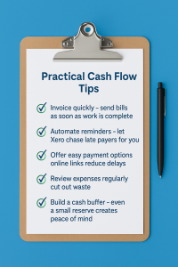 Checklist with six financial planning tips