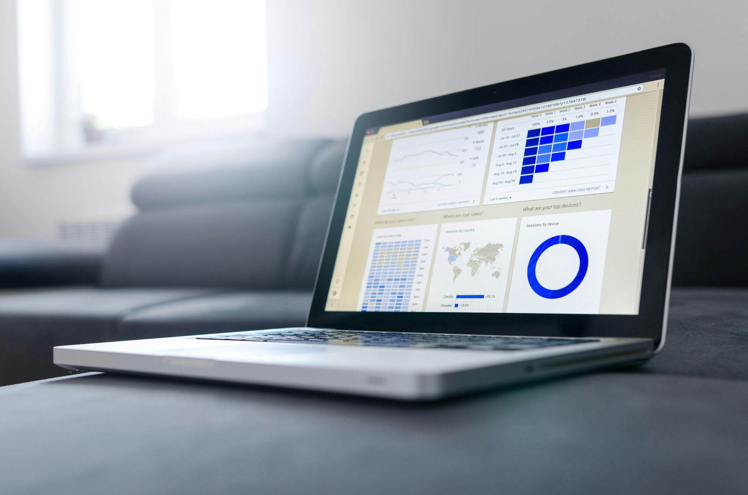 Laptop with accounting software open on screen
