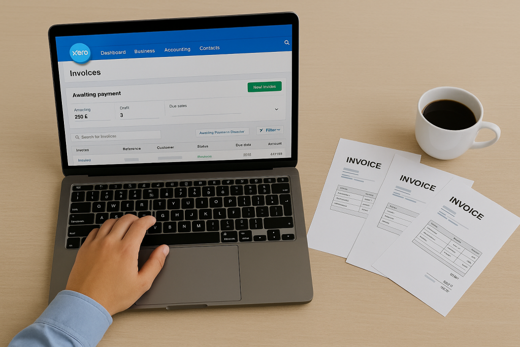 Bookkeeper managing Xero transactions and MTD compliance