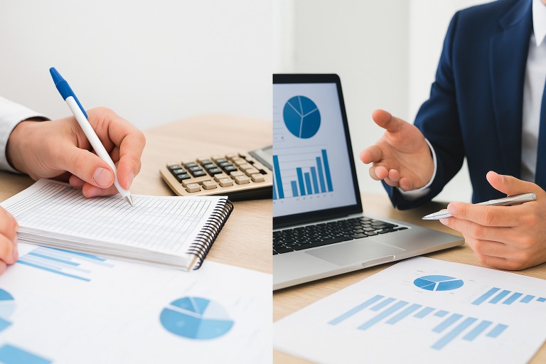 Simple comparison diagram of two financial roles
