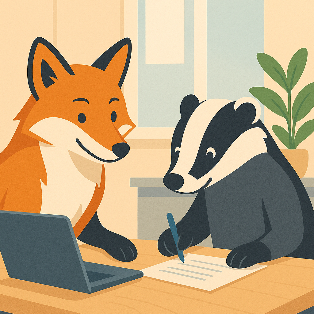 Surrey small business owner reviewing accounts with local accountant.