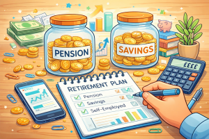 pension and savings planning illustration for business tax reduction and retirement planning UK