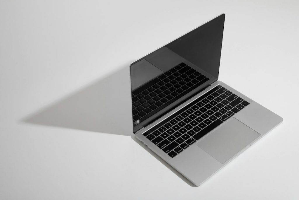 Laptop on a white desk